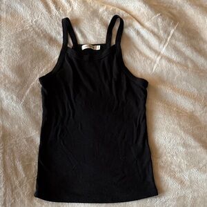 Black Ribbed Tank Top